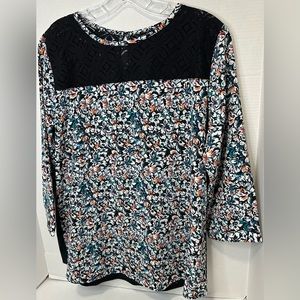 Van heusen Lace bodice floral print blouse‎ size large